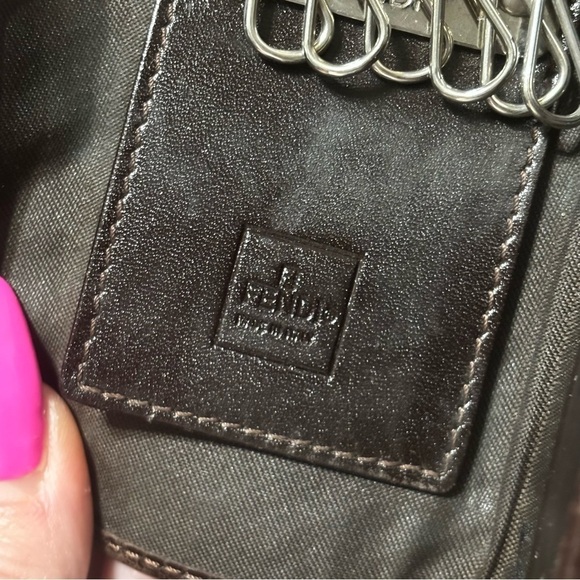 FENDI Zucca Canvas Leather 6 Key Rings Key Case Brown - Picture 5 of 8